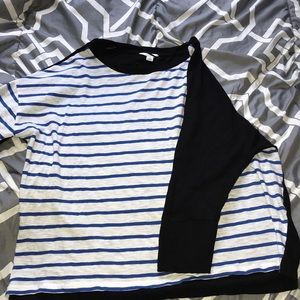Blue, white and black- long sleeve tee